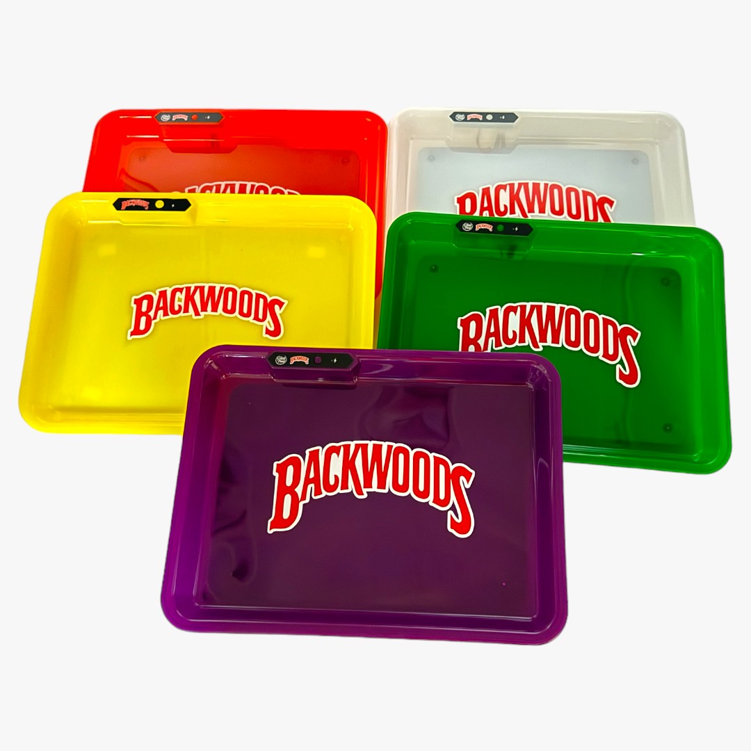 SQAURE GLOW TRAY BACKWOODS ROLLING TRAY