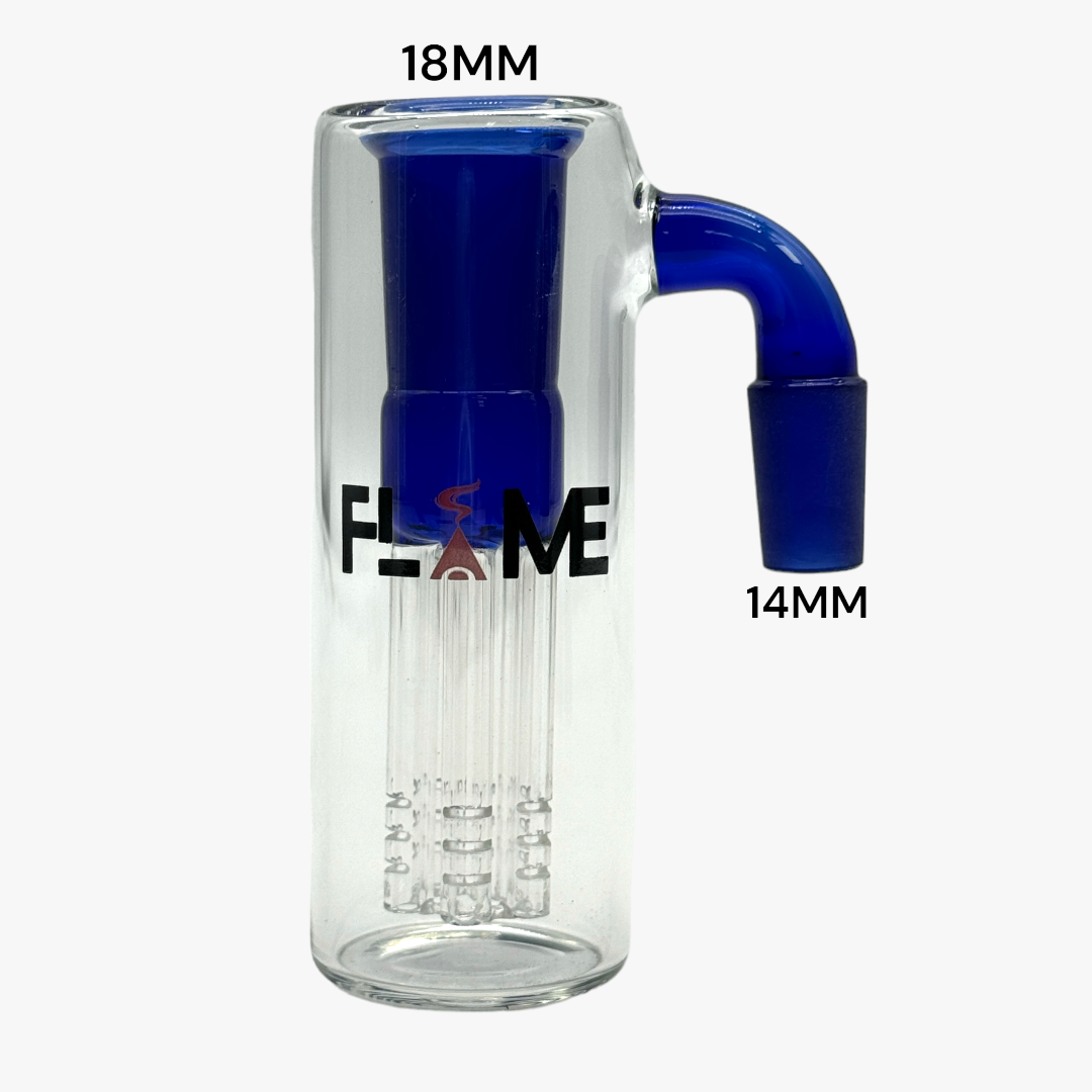 FLAME MBAC 001 BLUE 14MM 90 DEGREE ASH CATCHER M-14 TO F-18